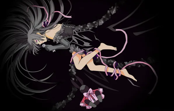 Пустота, одиночество, тьма, ведьма, черное платье, Pandora Hearts, Alice Baskerville, черный кролик
