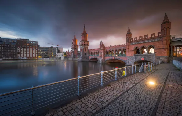 Город, sunset, Berlin