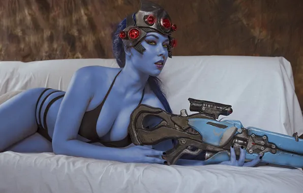 Girl, gun, game, hitman, weapon, boobs, woman, big