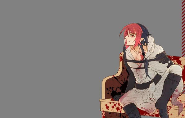 Диван, кровь, аниме, арт, вампир, Owari no Seraph, Последний серафим, Кроули