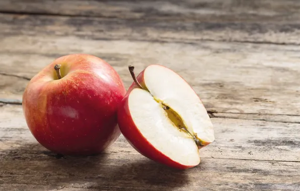 Картинка apple, wood, fruit, half