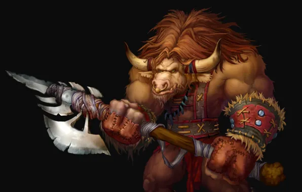 Воин, wow, world of warcraft, таурен, warrior, tauren, Horde