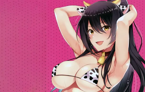 Картинка girl, sexy, cleavage, long hair, boobs, anime, beautiful, pretty