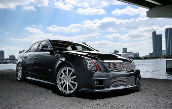Чёрный, cadillac, CTS-V1