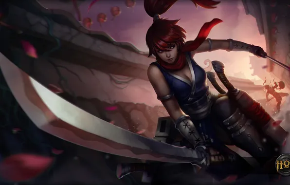 Грудь, девушка, ночь, убийца, Heroes of Newerth, Swiftblade, Kissaki