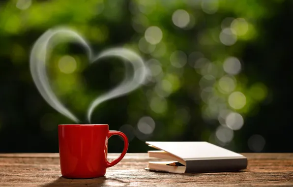 Кофе, утро, чашка, love, hot, heart, romantic, coffee cup