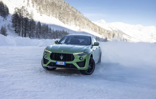 Car, Maserati, snow, Levante, Maserati Levante Trofeo