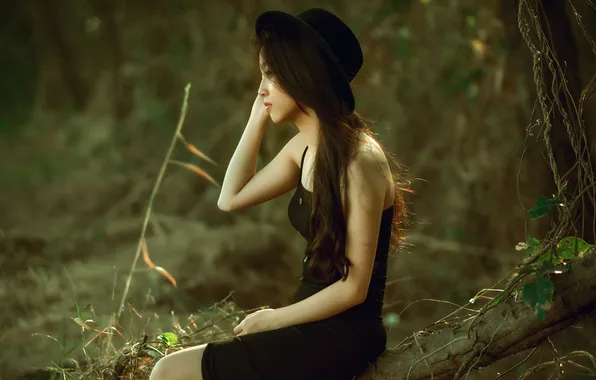 Взгляд, девушка, азиатка