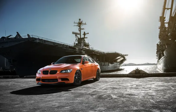 Картинка BMW, German, Orange, Car, E92, GTS, Battleship, Bimmer