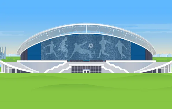 Рисунок, Футбол, Россия, Арт, Казань, Стадион, «Казань Арена», Kazan Arena