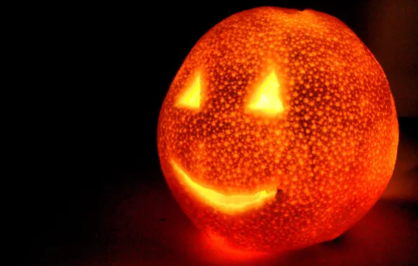 Свет, апельсин, Halloween, Хеллоуин