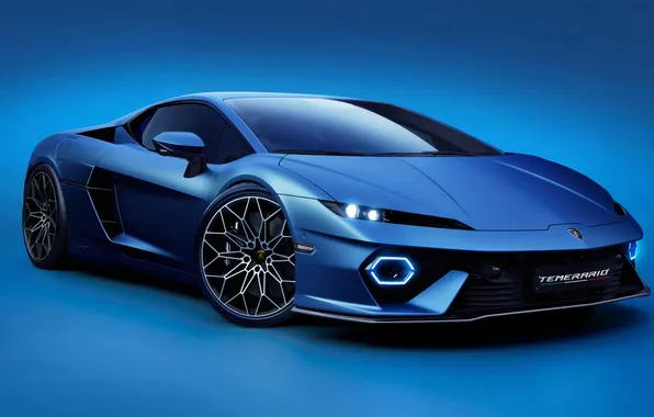 Авто, Lamborghini, синий цвет, синий фон