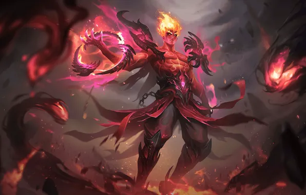 Огонь, фэнтези, мужчина, Mobile Legends: Bang Bang!, Valir, маг земли