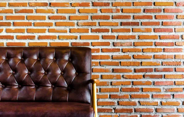 Wall, bricks, Armchair