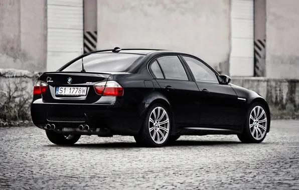 Бмв, BMW, черная, black, E90