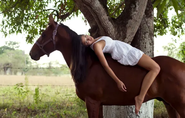 Картинка девушка, настроение, конь