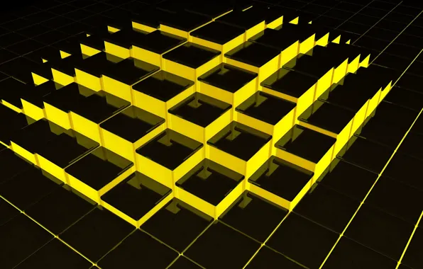 Жёлтый, кубики, структура