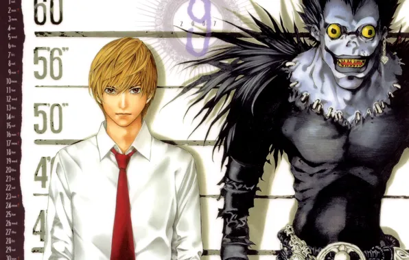 Монстр, пасть, Тетрадь смерти, убийца, Death note, безумный взгляд, Ryuk, Yagami Light