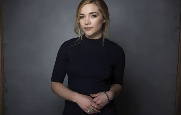Взгляд, поза, макияж, актриса, hair, Florence Pugh, Флоренс Пью