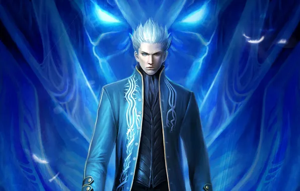 Картинка демон, DMC, блондин, game wallpapers, Вергилий, Devil may cry 3, special edition, Vergil