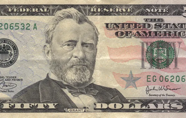 Картинка note, america, states, Grant, dollars, United, federal, fifty