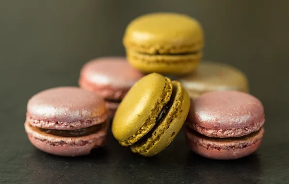 Печенье, sweet, macaron, миндальное