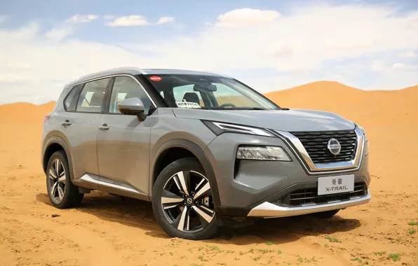 Песок, облака, Ниссан, экстерьер, 2021, Nissan X-Trail