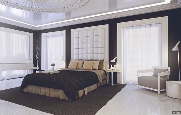 Мебель, утро, помещение, обстановка, Bedroom design