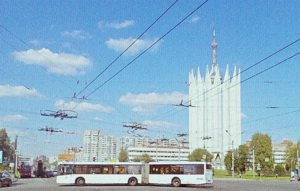 Город, транспорт, башня, август2023