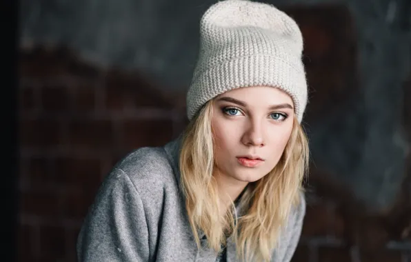 Картинка лицо, фон, модель, шапка