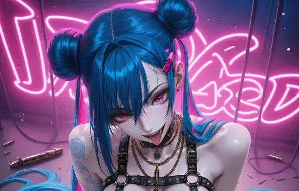 Girl, Anime, Blue Hair, Anime Girl, AI Art, AI Generated