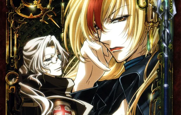 Взгляд, лицо, крест, trinity blood, art, Abel Nightroad, кровь триединства, Astharoshe Asran