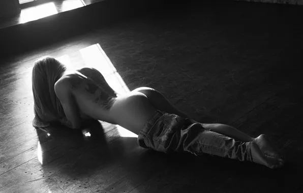 Попа, попка, спина, босиком, фигура, тату, татуировка, girl