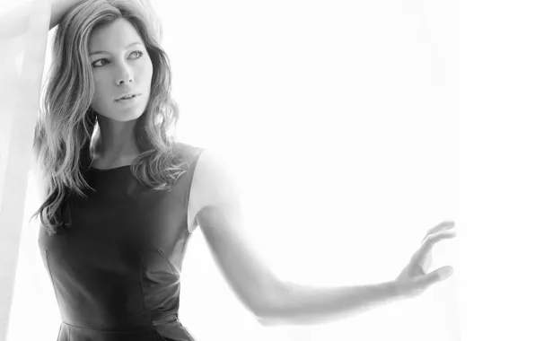 Картинка актриса, черно-белое, Jessica Biel