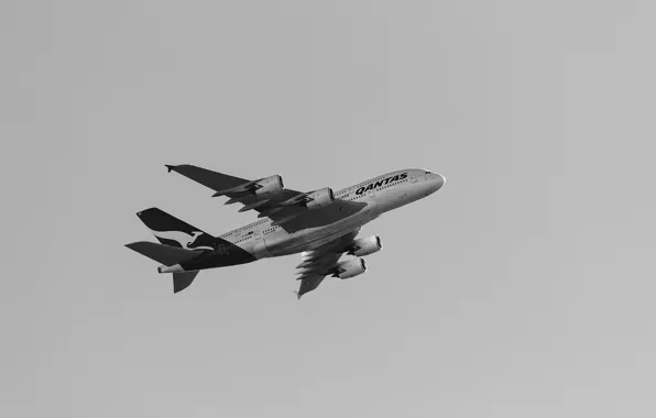 Картинка полет, самолет, Qantas, A380