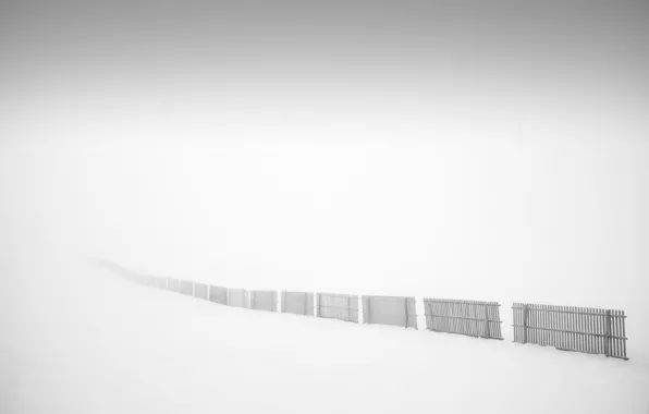 Картинка туман, фон, забор