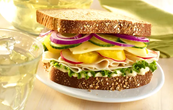 Картинка сыр, огурец, перец, бутерброд, салат, sandwich