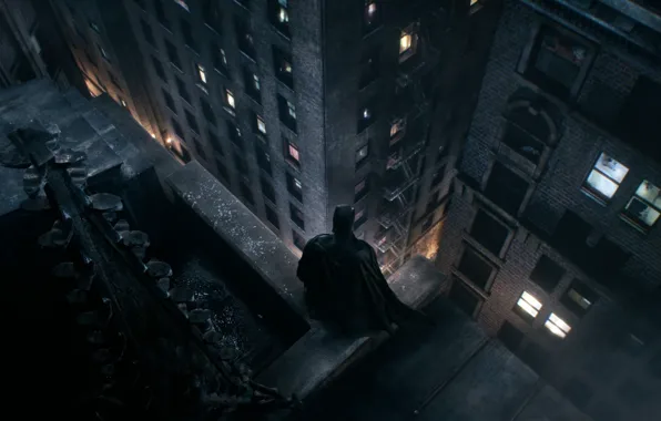 Крыша, The Dark Knight, Batman, Готэм, Gotham