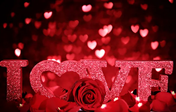Любовь, цветы, сердце, роуз
