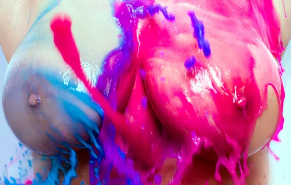 Boobs, splash, tits, Saga, Flickr, colored water, flickr logo, flickr tits