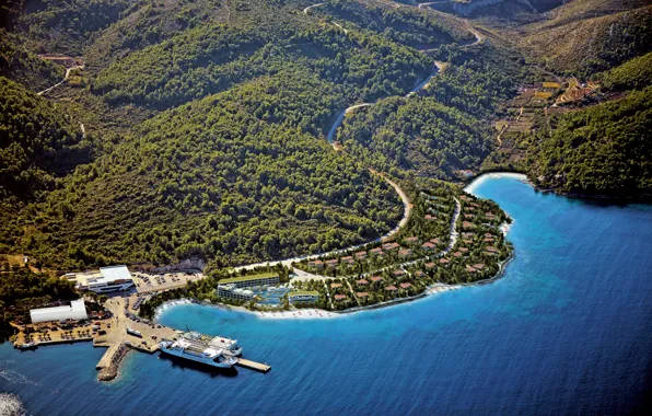 Картинка море, побережье, вид, панорама, Хорватия