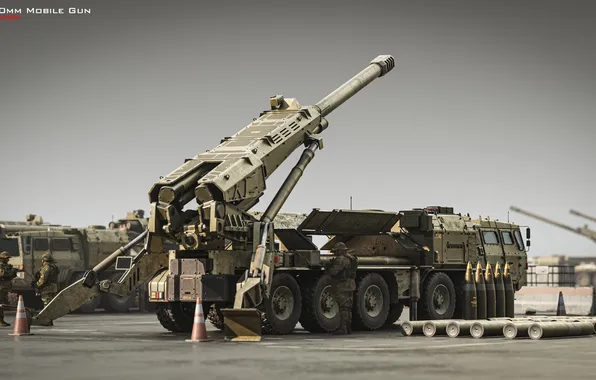 Military, weapon, military base, mobile gun