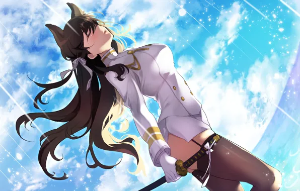 Девушка, фон, аниме, арт, Azur Lane