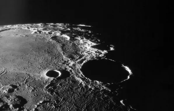 Картинка тень, Луна, кратер