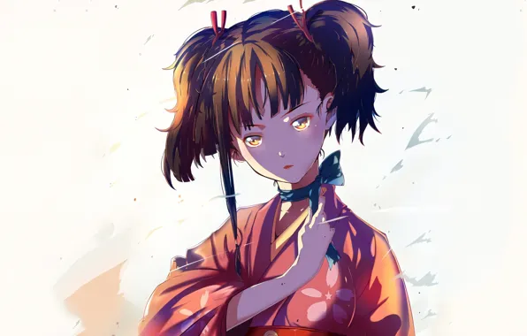 Girl, Beautiful, Anime, Flower, Colorful, Pretty, Dress, Kimono