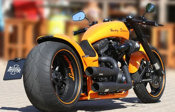 Harley Davidson, ЖЁЛТЫЙ, ЧОППЕР, БАЙК, Харли Дэвидсон