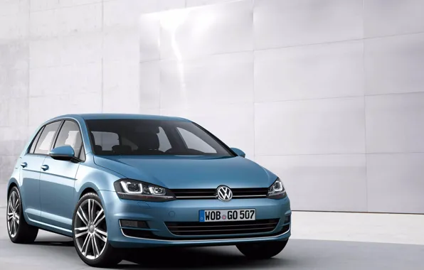 Машина, volkswagen, гольф, синяя, golf, вольксваген