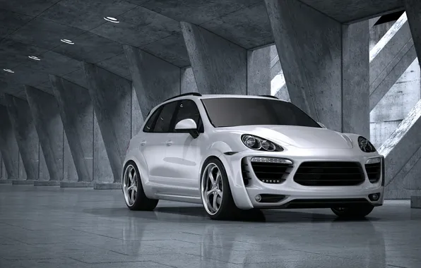 Картинка белый, гараж, Porsche