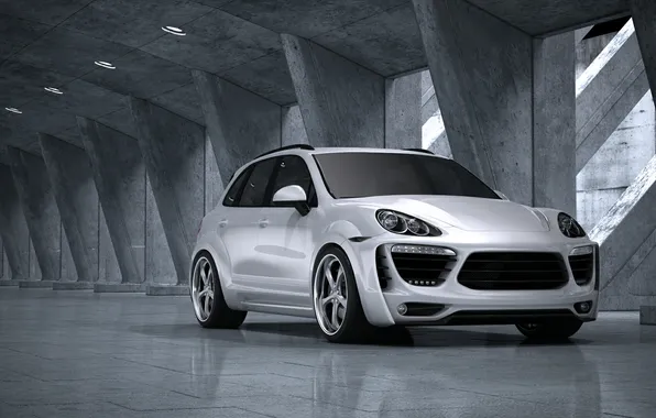 Белый, гараж, Porsche