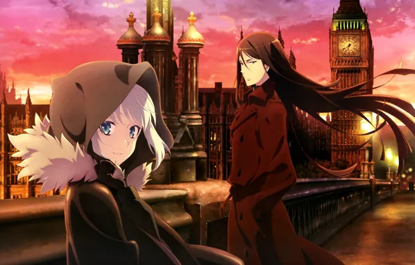 Девушка, город, парень, двое, gray, tagme (artist), lord el-melloi ii, lord el-melloi ii case files